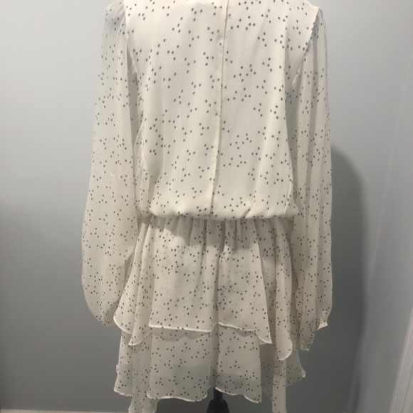 Cream flouncy medium sheer lined dress - Picture 3 of 4